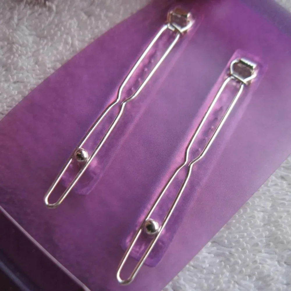 2 Goody Boutique Textured Metal Hair Barrettes Secure Back Clips Stay Tight Gold